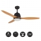 Elite Ceiling fan With Led Matt Black With Bamboo Blades